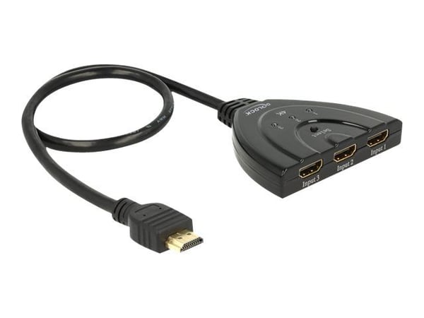 Delock HDMI UHD Switch 3 x HDMI in > 1 x HDMI out 4K - Video/audio switch - 3 x HDMI - stasjonær Delock HDMI UHD Switch 3 x HDMI in > 1 x HDMI out 4K - Video/audio switch - 3 x HDMI - stasjonær