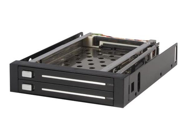Startech 2 Drive 2.5in Trayless Hot Swap SATA Mobile Rack Backplane - Dual Drive SATA Mobile Rack Enclosure for 3.5 HDD (HSB220SAT25B) - Uttagbar h...