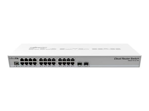 MikroTik Cloud Router Switch CRS326-24G-2S+RM - Kytkin - L3 - Administreret - 24 x 10/100/1000 + 2 x SFP+ - monterbar på stativ - Passive PoE