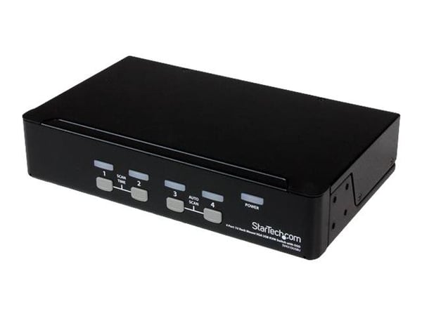 Startech 4-Port USB KVM Swith with OSD - TAA Compliant - 1U Rack Mountable VGA KVM Switch (SV431DUSBU) - KVM-svitsj - 4 x KVM port(s) - 1 lokalbruk...