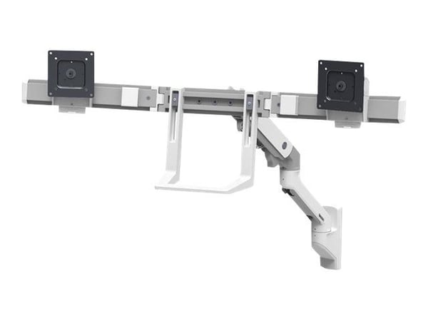 Ergotron HX - Monteringssett (leddarm, utvidelse, hengselbue, 2 svingtapper, håndtak, veggmontering) - for 2 LCD-skjermer - hvit - skjermstørrelse:...