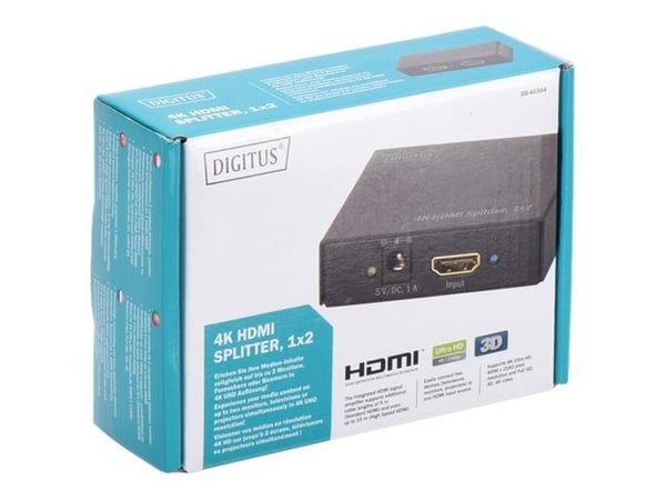 DIGITUS DS-46304 - Video/lyd-splitter - 2 x HDMI - stasjonær