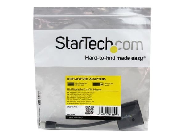 StarTech Mini DisplayPort to DVI Adapter - 1920x1200 - 1080p - Dongle - Monitor Adapter - Mini DisplayPort Adapter - Mini DP to DVI (MDP2DVI3) - DV...