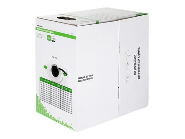 Deltaco U/UTP Cat6 asennuskaapeli ulkokäyttöön, 305m, musta, 305 m, Cat6, U/UTP (UTP), Musta