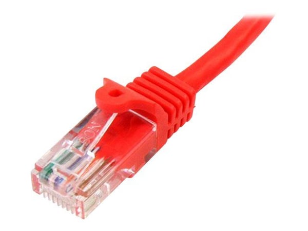 StarTech.com 0.5m Red Cat5e / Cat 5 Snagless Ethernet Patch Cable 0.5 m - Patchkabel - RJ-45 (han) til RJ-45 (han) - 50 cm - UTP - CAT 5e - knastfr...