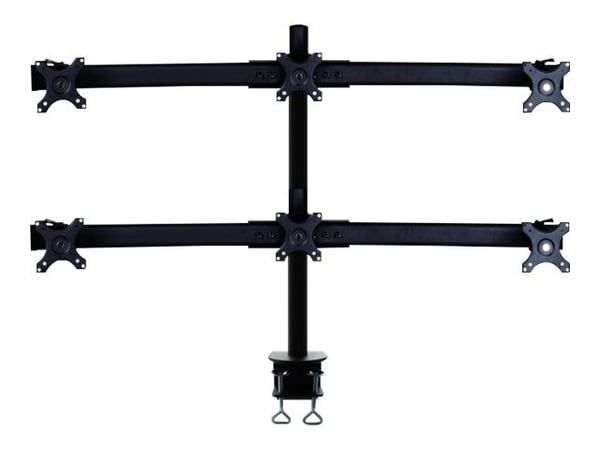 Neomounts FPMA-D700D6 - Monteringssett - full bevegelse - for 6 LCD-skjermer - svart - skjermstørrelse: 19"-27" - klemmemonterbar, skrivebordsmonte...