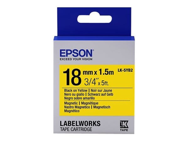 Epson LabelWorks LK-5YB2 - Svart på hvitt - Rull (1,8 cm x 1,5 m) 1 rull(er) magnetiske etiketter - for LabelWorks LW-K400, LW-K400VP, LW-Z700FK