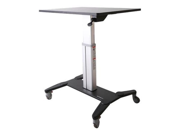 Startech Mobile Standing Desk, Portable Sit Stand Ergonomic Height Adjustable Cart on Wheels, Rolling Computer/Laptop Workstation Table w/ Locking ...