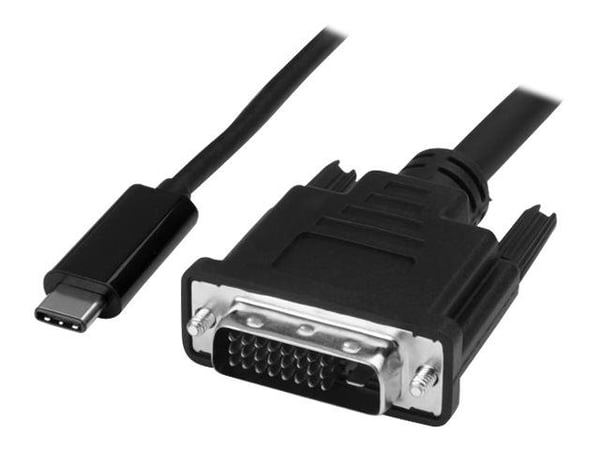 StarTech 1 m USB-C till DVI-kabel - 1920 x 1200 - Svart - USB/DVI-kabel - USB-C (hane) till DVI-D (hane) - Thunderbolt 3 / USB 3.1 - 1 m - 1920 x 1...