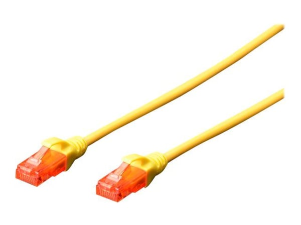 DIGITUS Professional - Koblingskabel - RJ-45 (hann) til RJ-45 (hann) - UTP - CAT 6e - halogenfri, formstøpt, uten hindringer - gul