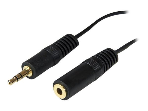 StarTech.com 3,7 m (12 ft.) 3,5 mm:n äänen jatkokaapeli - PC-kaiuttimen jatkoäänikaapeli - kiristyssuojaus - musta - Aux-kaapeli (MU12MF) - Forlæng...