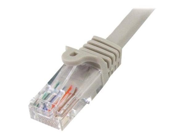 StarTech.com 5m harmaa Cat5e / Cat 5 Snagless Patch Cable 5 m - Patchkabel - RJ-45 (han) til RJ-45 (han) - 5 m - UTP - CAT 5e - knastfri - grå