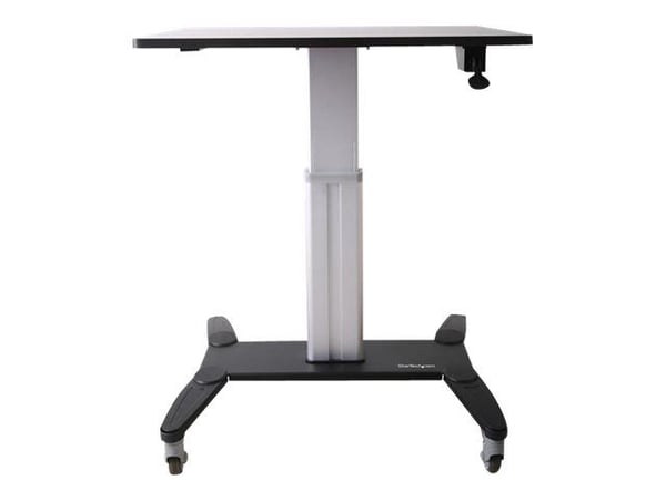 StarTech.com Mobile Standing Desk, Portable Sit Stand Ergonomic Height Adjustable Cart on Wheels, Rolling Computer/Laptop Workstation Table w/ Lock...