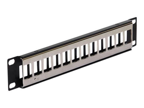 Delock Keystone Patch Panel - Patch-panel - svart - 1U - 10" - 12 portar