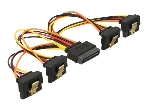 DeLOCK 60166, 4 x SATA 15-pinninen, SATA 15-pinninen, 0,15 m, Uros, Naaras, Kulta DeLOCK 60166, 4 x SATA 15-pinninen, SATA 15-pinninen, 0,15 m, Uros, Naaras, Kulta