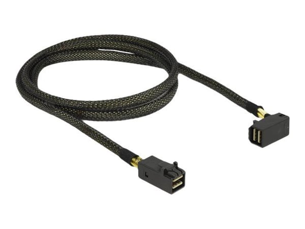 Delock - SAS intern kabel - SAS 12Gbit/s - 4 x Mini SAS HD (SFF-8643) (hann) til 4 x Mini SAS HD (SFF-8643) (hann) - 1 m - 90° kontakt