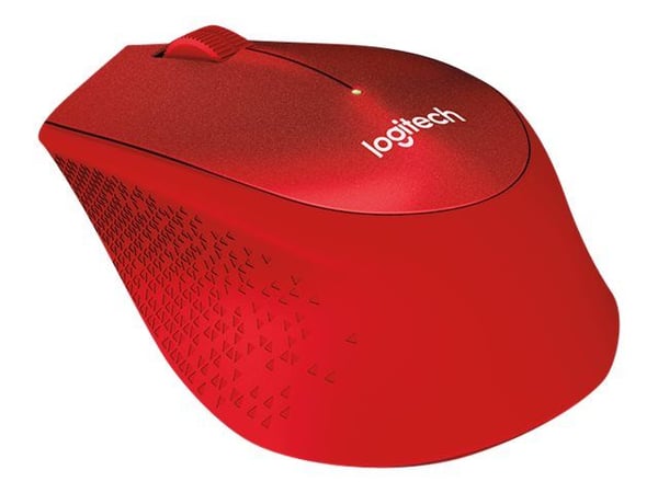 Logitech M330 SILENT PLUS - Mus - 3 knappar - trådlös - 2.4 GHz - trådlös USB-mottagare - röd