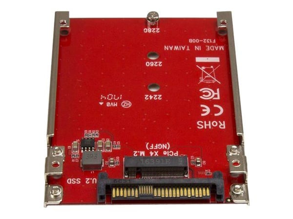 StarTech.com U2M2E125, U.2, M.2, Punainen, CE, FCC, TAA, REACH, 5 - 50 °C, -25 - 70 °C