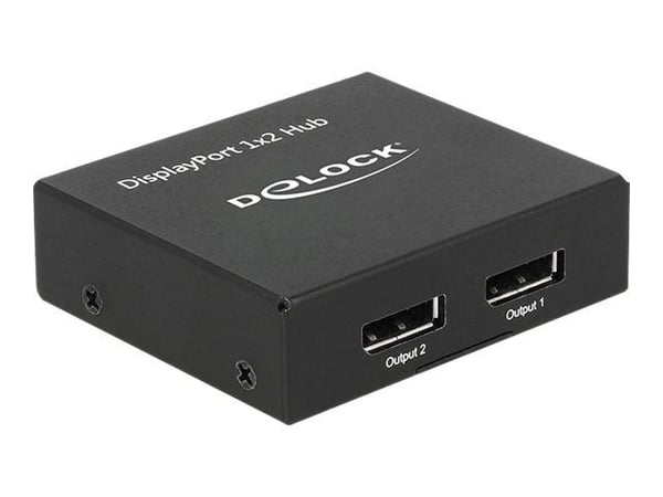 Delock - Video/audiosplitter - 2 x DisplayPort - skrivbordsmodell