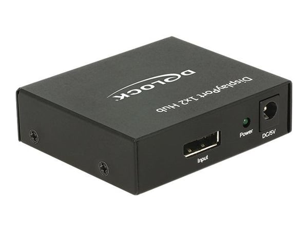 Delock - Video/lyd-splitter - 2 x DisplayPort - stasjonær