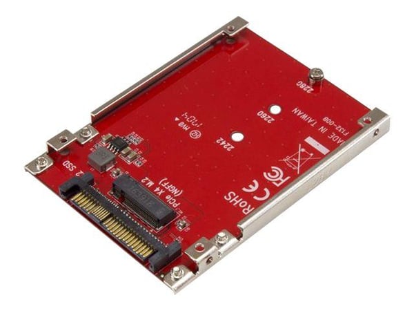 StarTech.com U2M2E125, U.2, M.2, Punainen, CE, FCC, TAA, REACH, 5 - 50 °C, -25 - 70 °C