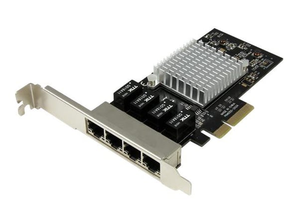 StarTech.com 4-porters PCIe-nettverkskort - RJ45-port - Intel i350-brikkesett - Ethernet Server / Desktop Network Card - Dual Gigabit NIC-kort (ST4...