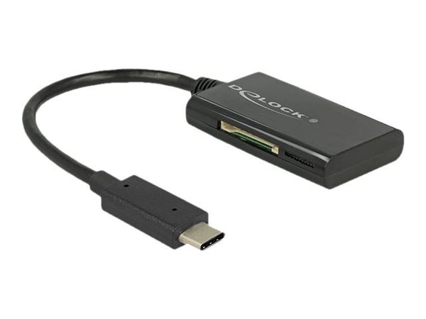 Delock USB 3.1 Gen 1 Card Reader USB Type-C male 4 Slots - Kortleser - alt-i-1 (MMC, SD, miniSD, RS-MMC, TransFlash, MMCmobile, microSD, MMCmicro, ...