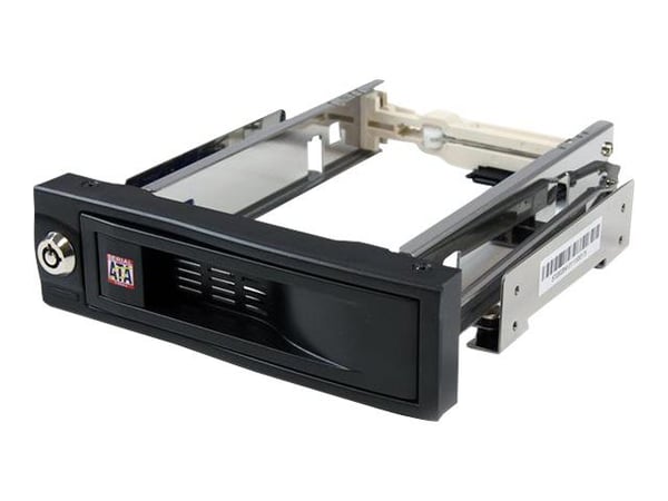 Startech 5.25in Trayless Hot Swap Mobile Rack for 3.5in Hard Drive - Internal SATA Backplane Enclosure - Lockable drive bay (HSB100SATBK) - Bevegel...