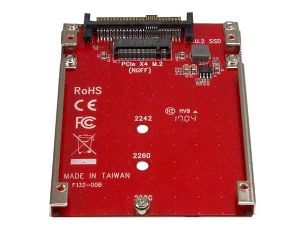 StarTech.com U2M2E125, U.2, M.2, Punainen, CE, FCC, TAA, REACH, 5 - 50 °C, -25 - 70 °C