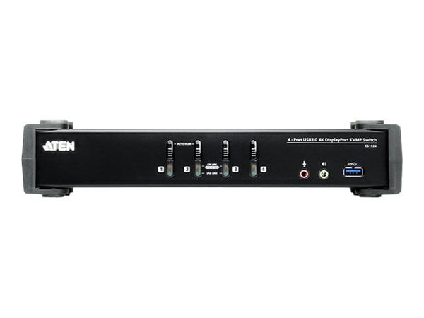 ATEN CS1924 KVMP Switch - Omkopplare för tangentbord/video/mus/ljud/USB - 4 x KVM/ljud/USB - 1 lokal användare - skrivbordsmodell