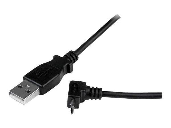 StarTech.com 2m Micro USB-kaapelin johto - A to Up Angle Micro B - Up Angled Micro USB Cable - 1x USB A (M), 1x USB Micro B (M) - Musta (USBAUB2MU)...