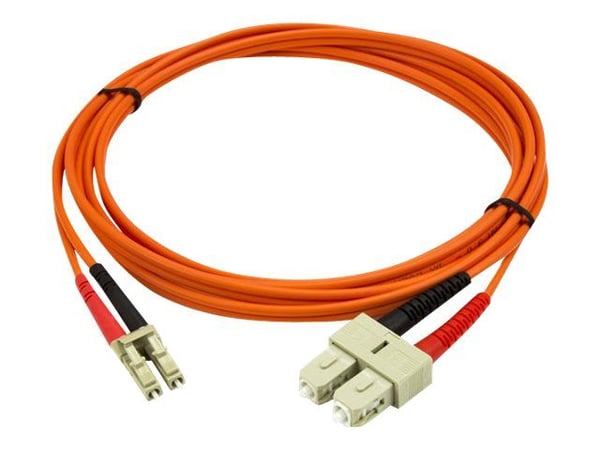 Startech 2m Fiber Optic Cable - Multimode Duplex 50/125 - LSZH - LC/SC - OM2 - LC to SC Fiber Patch Cable - Nettverkskabel - LC multimodus (hann) t...