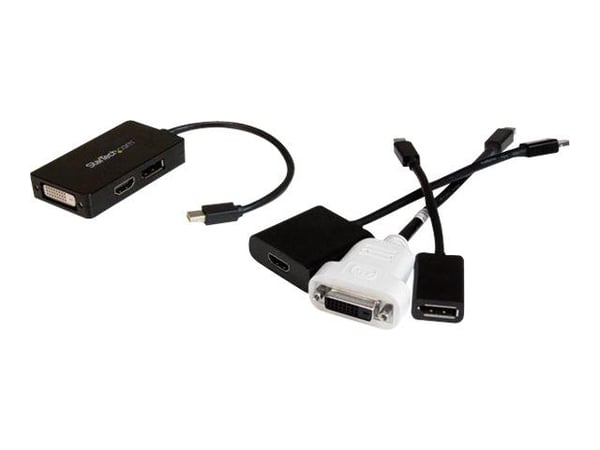 Startech Travel A/V adapter - 3-in-1 Mini DisplayPort to DisplayPort DVI or HDMI converter (MDP2DPDVHD) - Video adapter - Mini DisplayPort hann til...