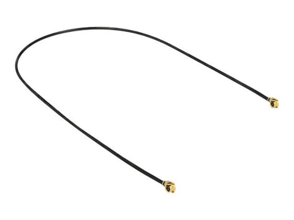 Delock - Antennekabel - MHF/U.FL plugg vinklet til MHF/U.FL plugg vinklet - 30 cm - koaksial - svart
