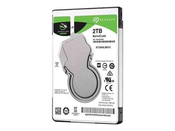 Seagate Guardian BarraCuda ST2000LM015 - Hårddisk - 2 TB - inbyggd - 2.5" - SATA 6Gb/s - 5400 rpm - buffert: 128 MB