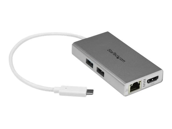 StarTech.com USB-C Multiport Adapter, USB-C Travel Docking Station with 4K HDMI, 60W Power Delivery Pass-Through, GbE, 2pt USB-A 3.0 Hub, Portable ...