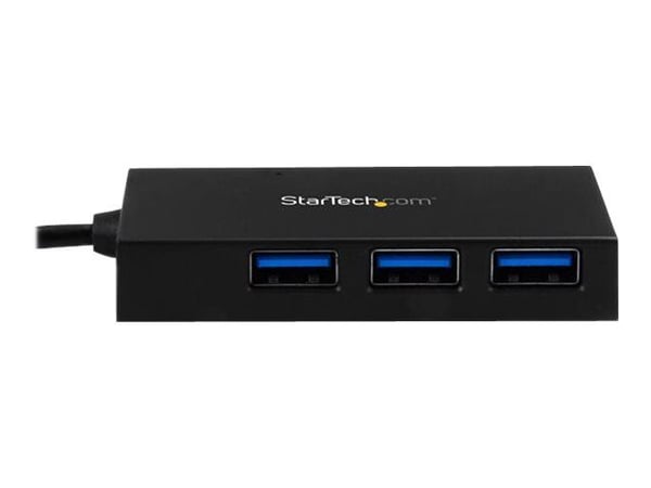 StarTech.com HB30C4AFS, USB 3.2 Gen 1 (3.1 Gen 1) Type-C, USB 3.2 Gen 1 (3.1 Gen 1) Type-A, 5000 Mbit/s, Musta, Muovi, Teho