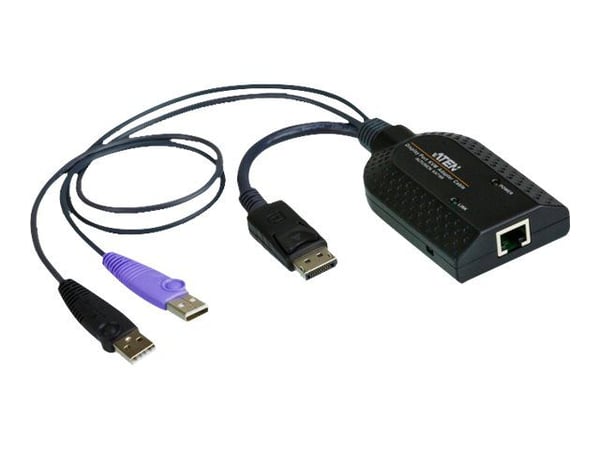 ATEN KA7169 DisplayPort USB Virtual Media KVM-sovitin kaapeli älykortinlukijalla (CPU-moduuli) - KVM / audio-laajennin - USB