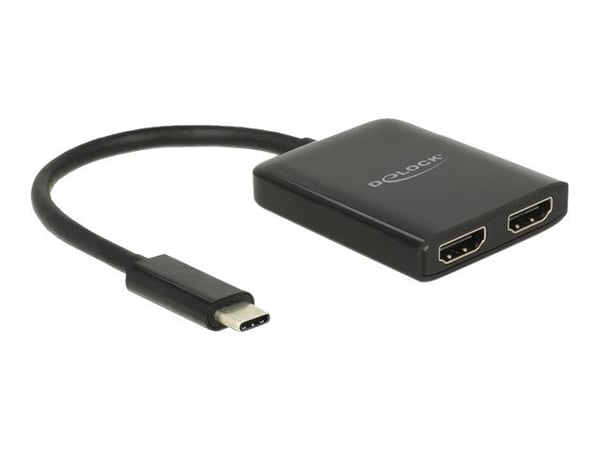Delock - Ekstern videoadapter - STDP4320 - USB-C - 2 x HDMI - svart - løsvekt