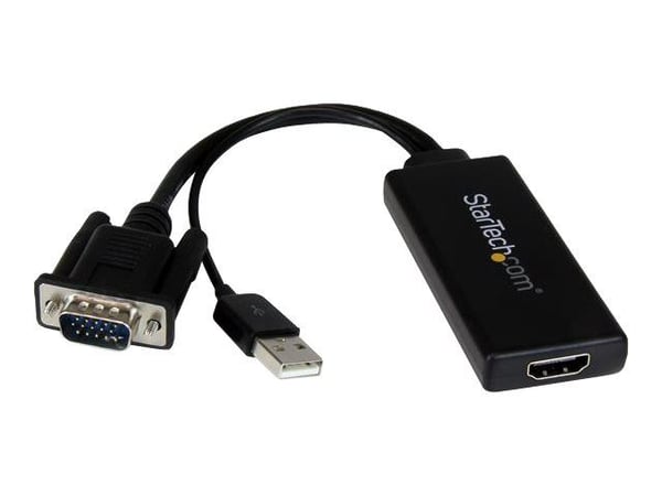 StarTech.com VGA2HDU, 1920 x 1080 pikseliä, Musta, Micro Silicon - MS9282, Aktiivinen videomuunnin, 0 - 60 °C, -10 - 70 °C