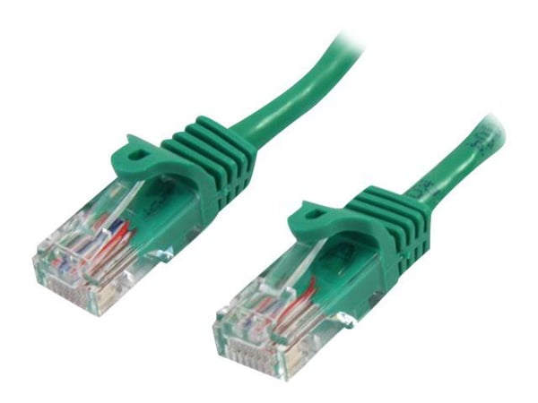 Startech 0.5m Green Cat5e / Cat 5 Snagless Ethernet Patch Cable 0.5 m - Koblingskabel - RJ-45 (hann) til RJ-45 (hann) - 50 cm - UTP - CAT 5e - uten...