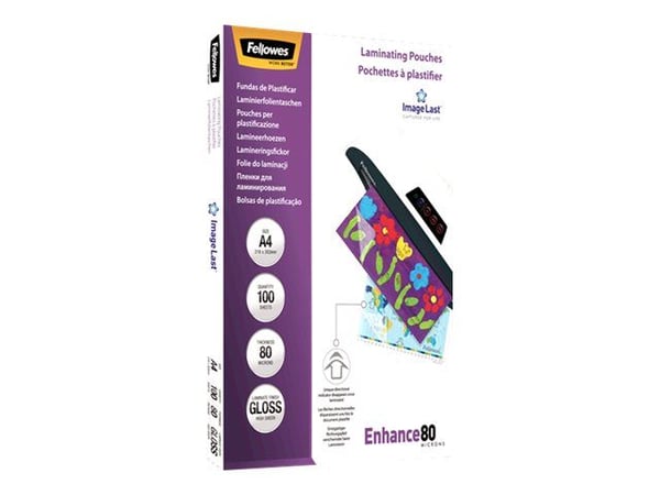 Fellowes - 80 mikroner - A4 (210 x 297 mm) lamineringspunger