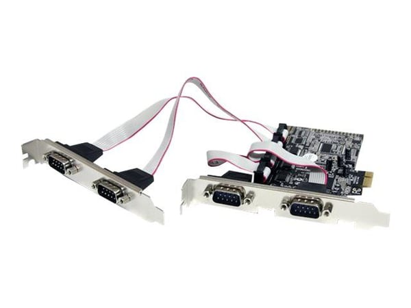 Startech.com 4-ports seriell RS232 PCI Express grensesnittkort med 16550 UART - seriell adapter - PCIe - RS-232 - 4 porter (PEX4S553)