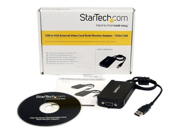 StarTech USB till VGA-adapter - 1920x1200 - USB/VGA-adapter - TAA-kompatibel - USB (hane) till HD-15 (VGA) (hona) - USB 2.0 - 50 cm - 1920 x 1200 (...