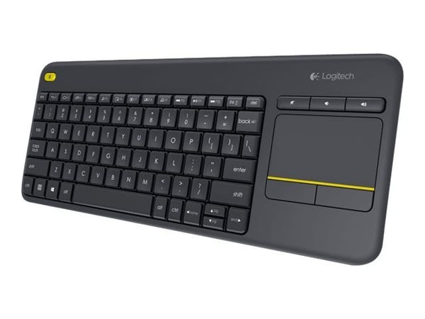 Logitech Wireless Touch Keyboard K400 Plus - Tastatur - trådløs - 2.4 GHz - Nordisk - svart