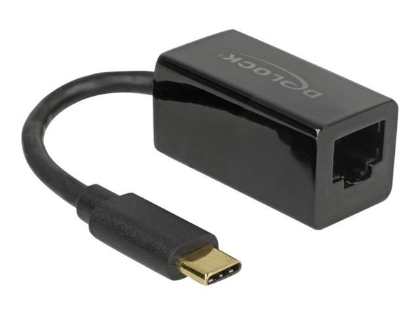 Delock - Nettverksadapter - USB-C 3.1 - Gigabit Ethernet x 1 - svart