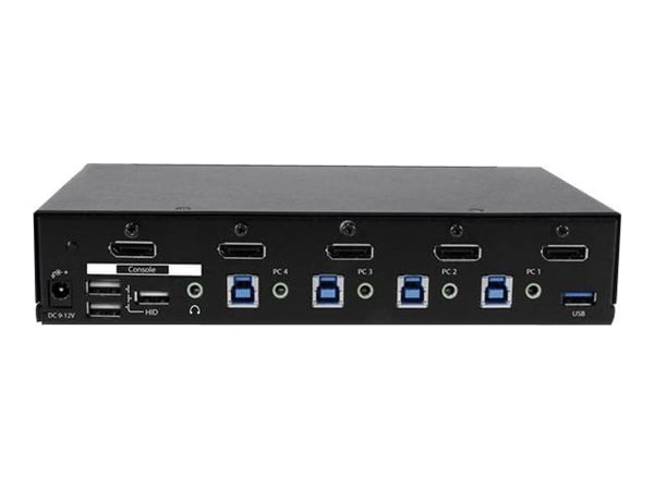 Startech 4 Port DisplayPort KVM Switch - DP KVM Switch with Audio and Built-in USB 3.0 Hub for Peripherals - 4K 30Hz (SV431DPU3A2) - KVM / lyd / US...