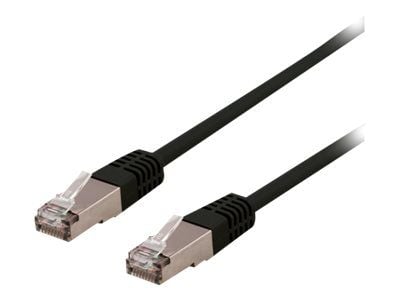 DELTACO SFTP-60SH - Koppeledning - RJ-45 (hann) til RJ-45 (hann) - 50 cm - SFTP - CAT 6 - halogenfri, formet - svart