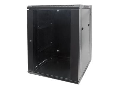 Intellinet Network Cabinet, Wall Mount (Double Section Hinged Swing Out), 15U, Usable Depth 425mm/Width 540mm, Black, Assembled, Max 30kg, Swings o...