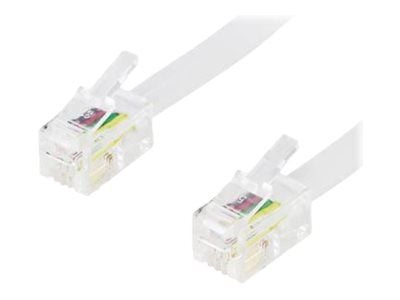 DELTACO DEL-154D - Nettverkskabel - RJ-10 (hann) til RJ-10 (hann) - 1.5 m - hvit